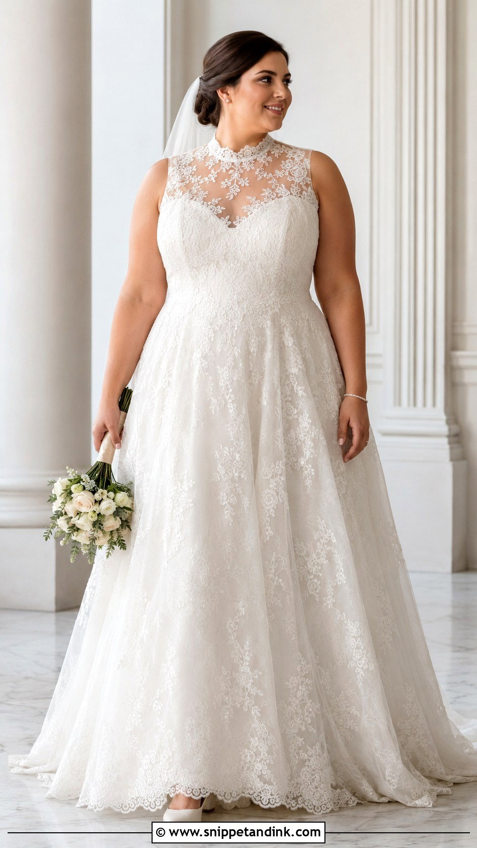 High Neck Lace Wedding Dress - Snippet and Ink - 20 Plus Wedding Dresses