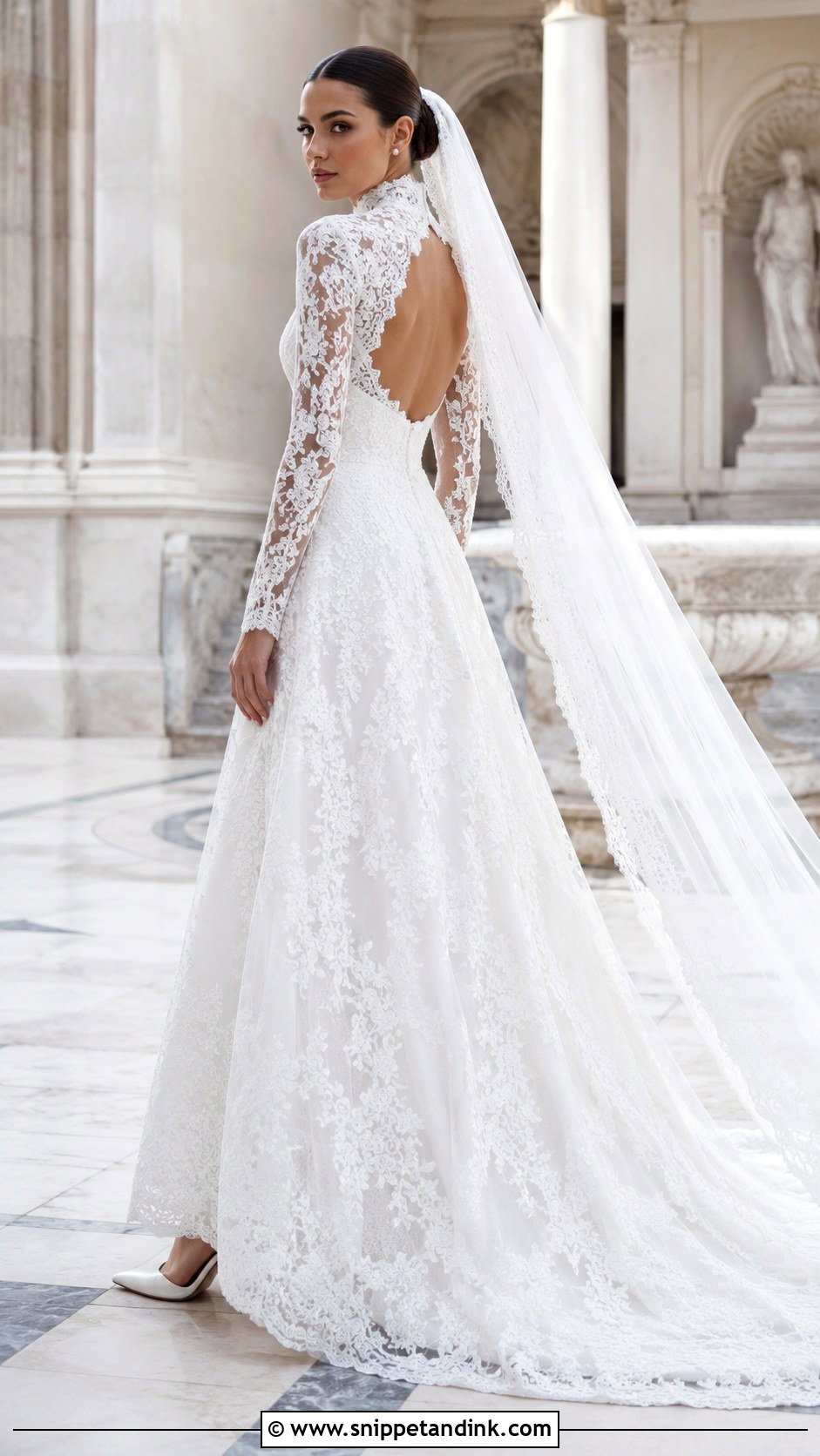 High Neck Lace Wedding Dress - Snippet and Ink - 20 Statement Wedding Dress Ideas