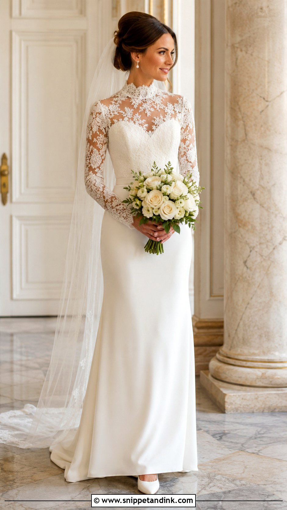 High Neck Lace Wedding Dress - Snippet and Ink - 20 Wedding Dress Details Ideas