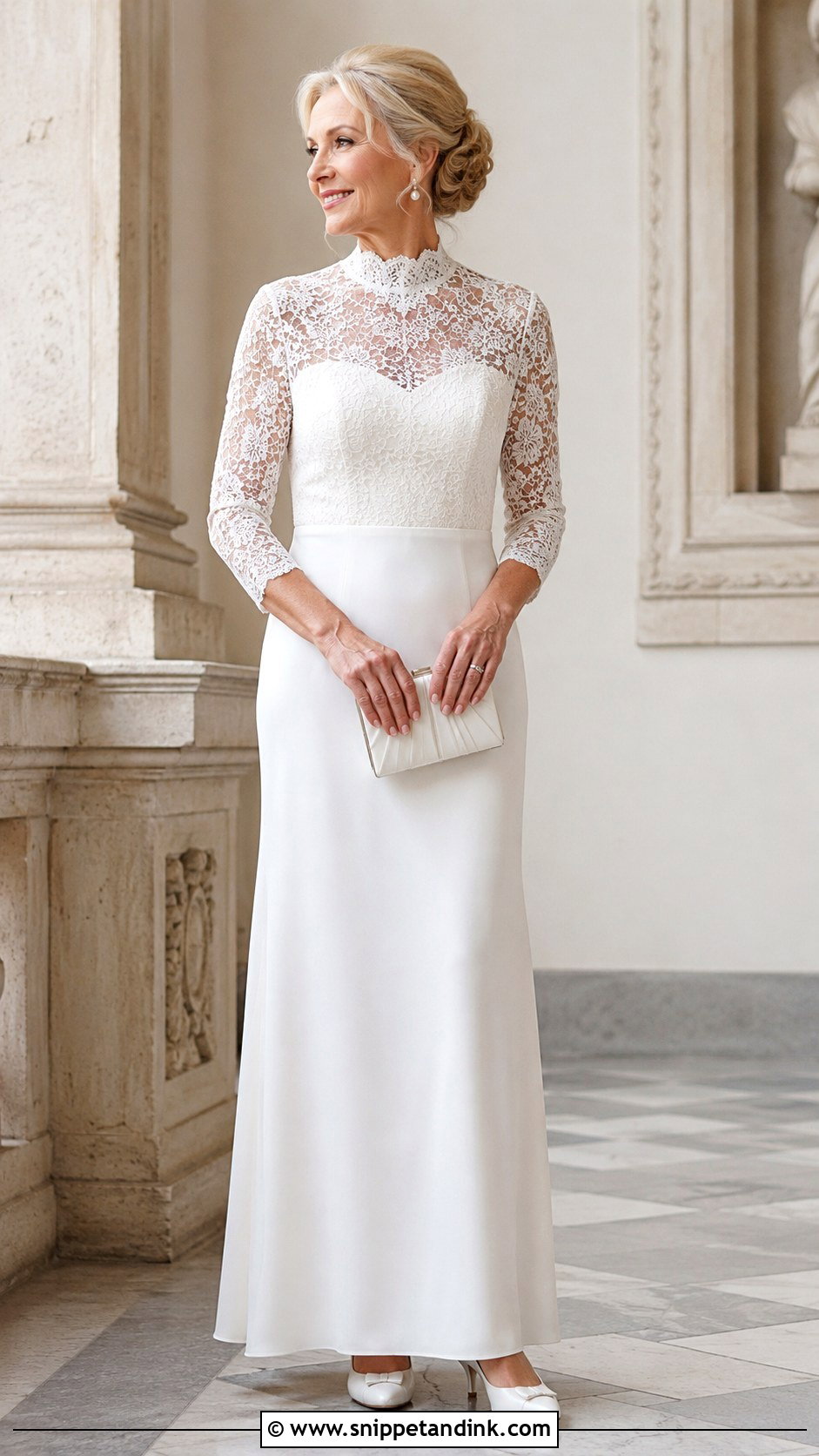 High Neck Lace Wedding Dress - Snippet and Ink - 20 Wedding Dresses for Older Brides