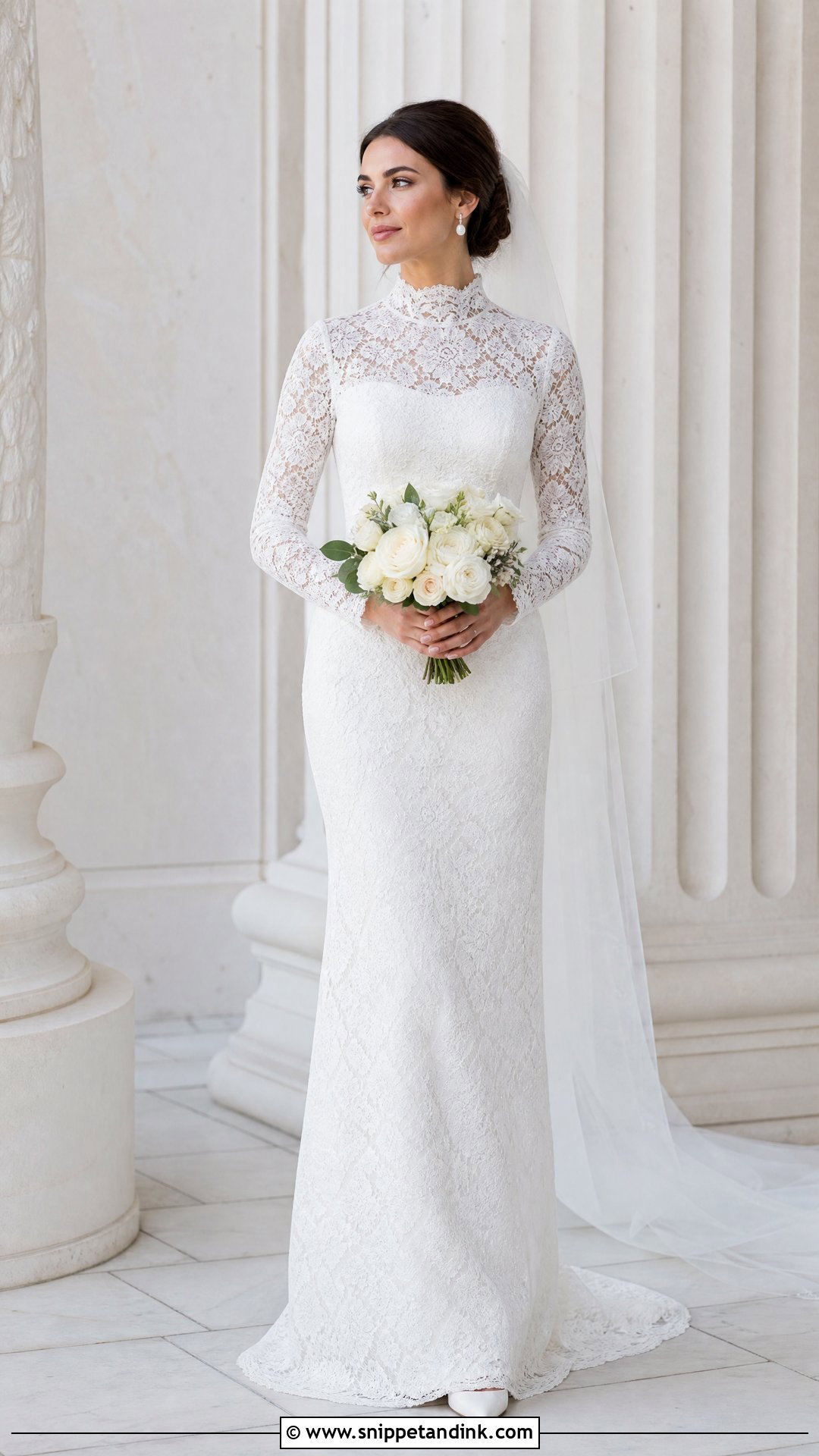 High Neck Lace Wedding Dress - Snippet and Ink - 20 Wedding Dresses with Lace