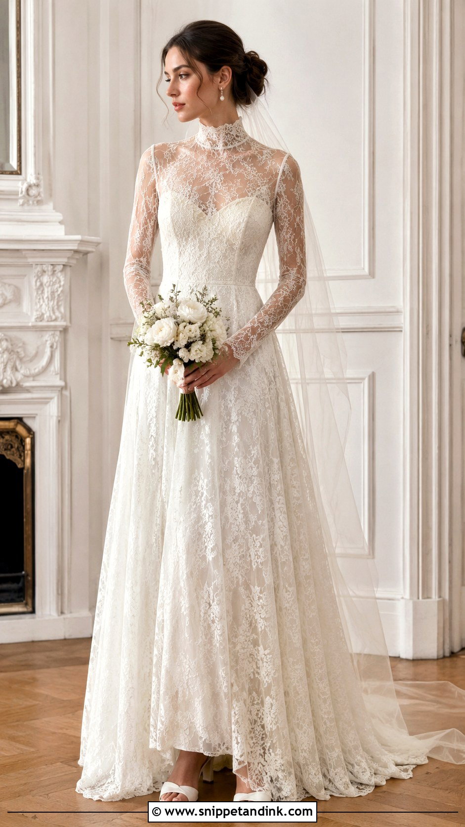 High Neck Lace Wedding Dress - Snippet and Ink - 25 Classic Timeless Wedding Dress Ideas