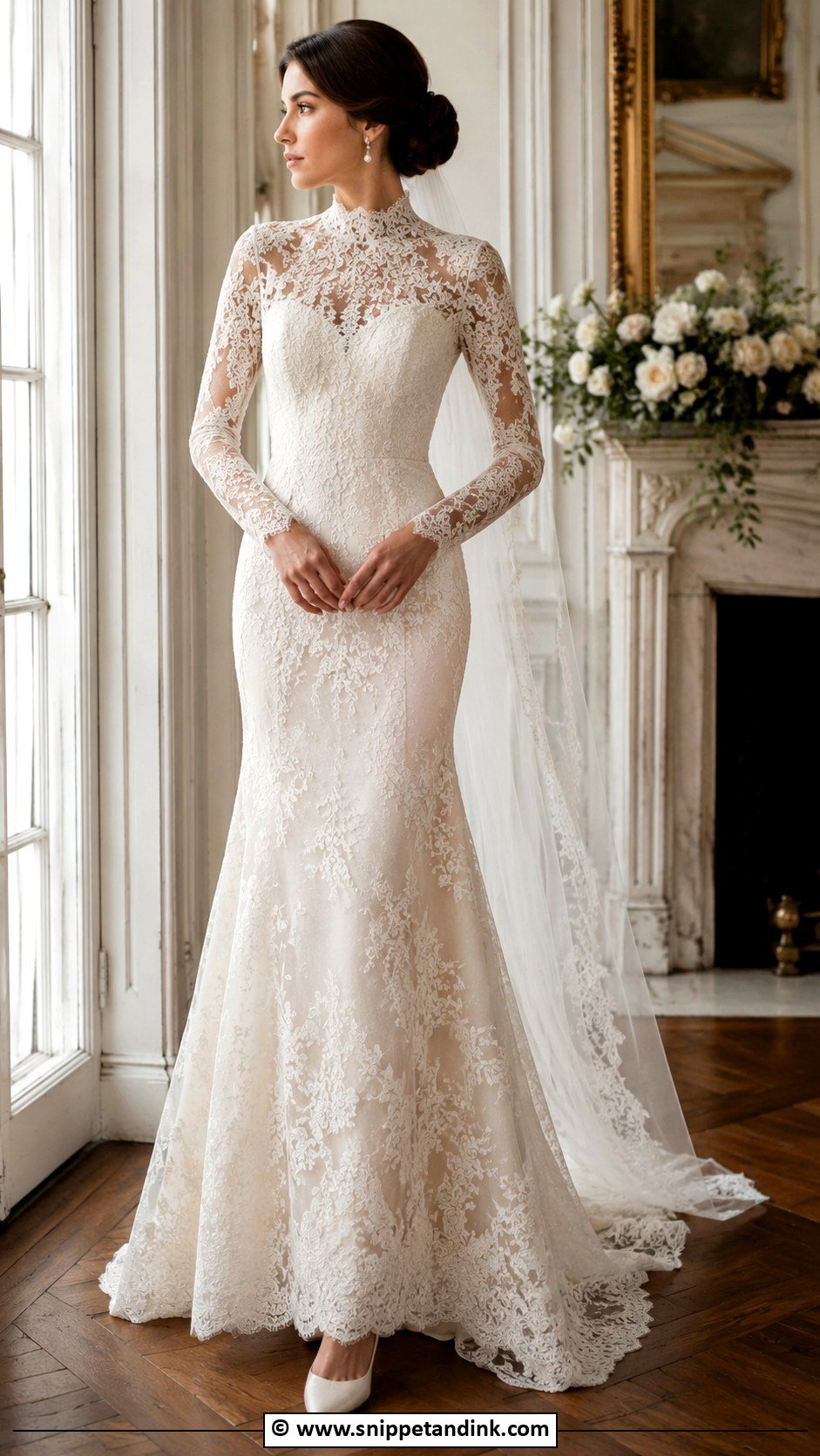 High Neck Lace Wedding Dress - Snippet and Ink - 30 Classy Timeless Wedding Dress Ideas