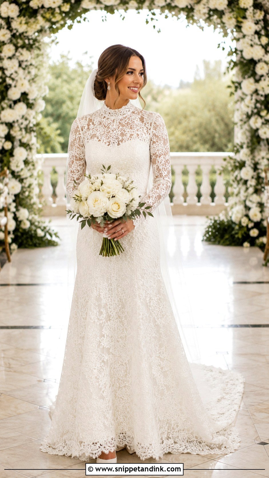 High Neck Lace Wedding Dress - Snippet and Ink - 25 High Neck Wedding Dresses