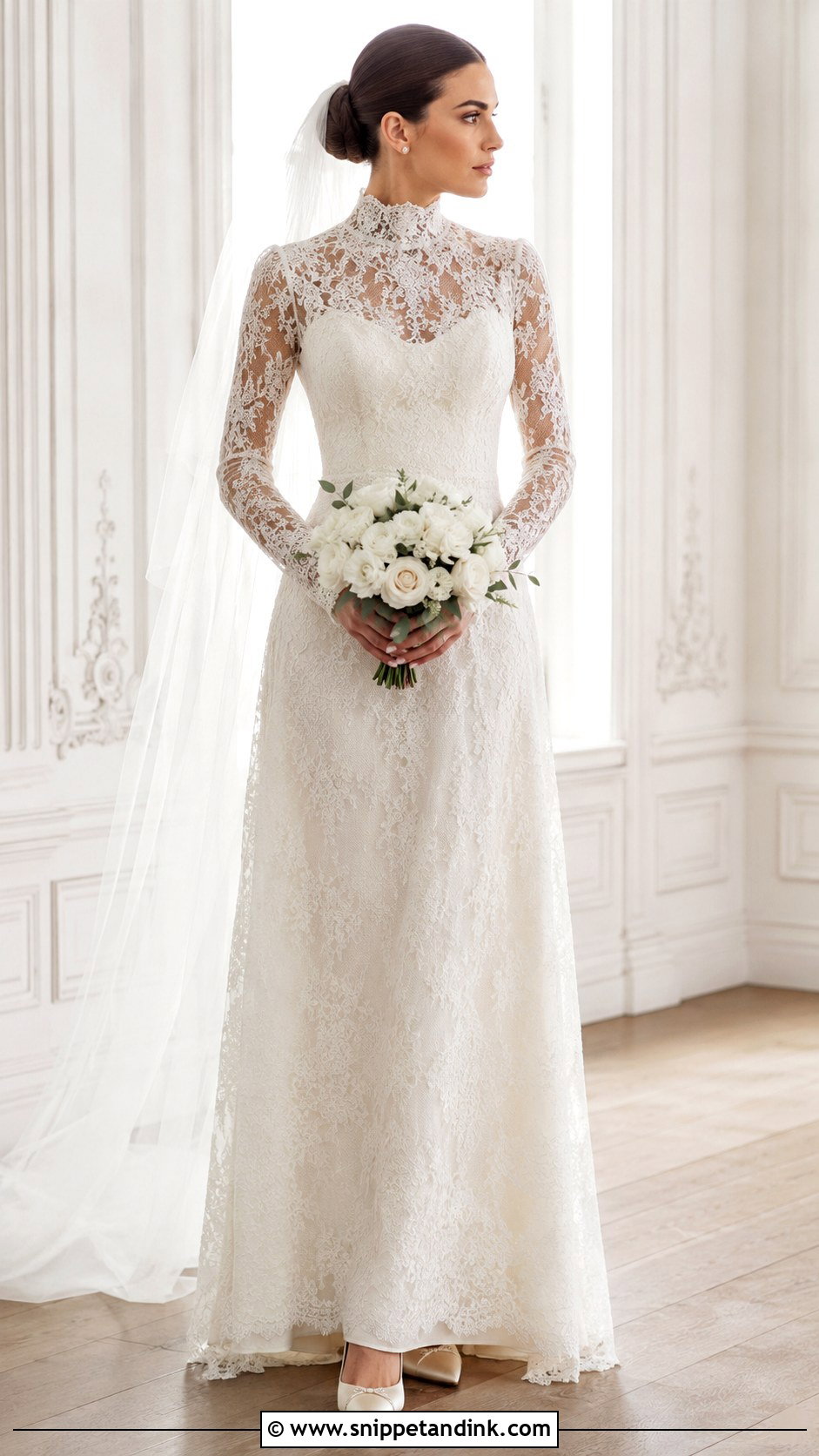 High Neck Lace Wedding Dress - Snippet and Ink - 25 Romantic Lace Wedding Dress Ideas