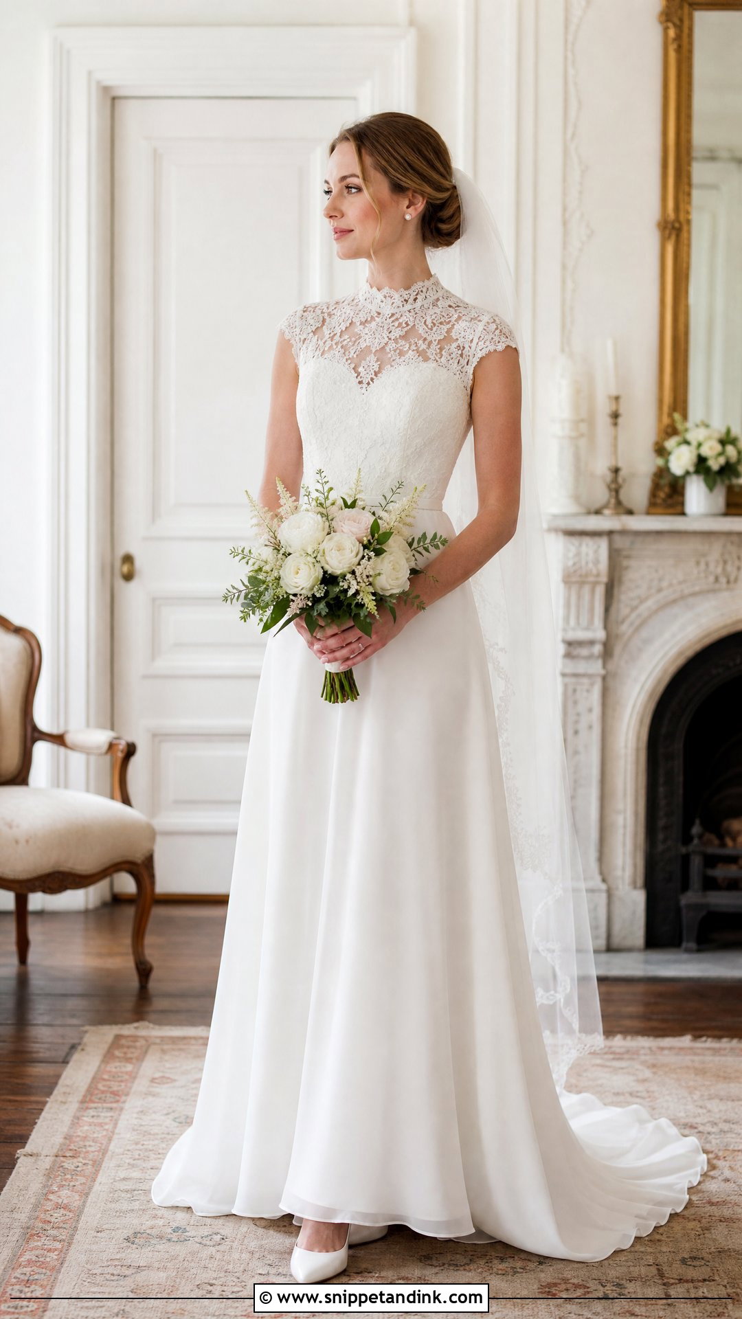 High Neck Lace Wedding Dress - Snippet and Ink - 25 Simple Romantic Wedding Dress Ideas