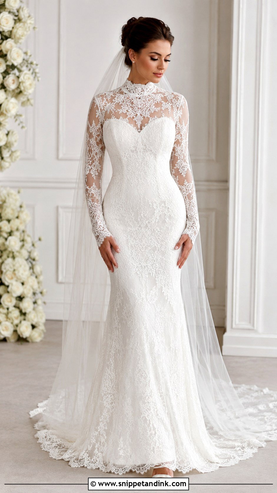 High Neck Lace Wedding Dress - Snippet and Ink - 25 Wedding Dress for Big Bust Ideas