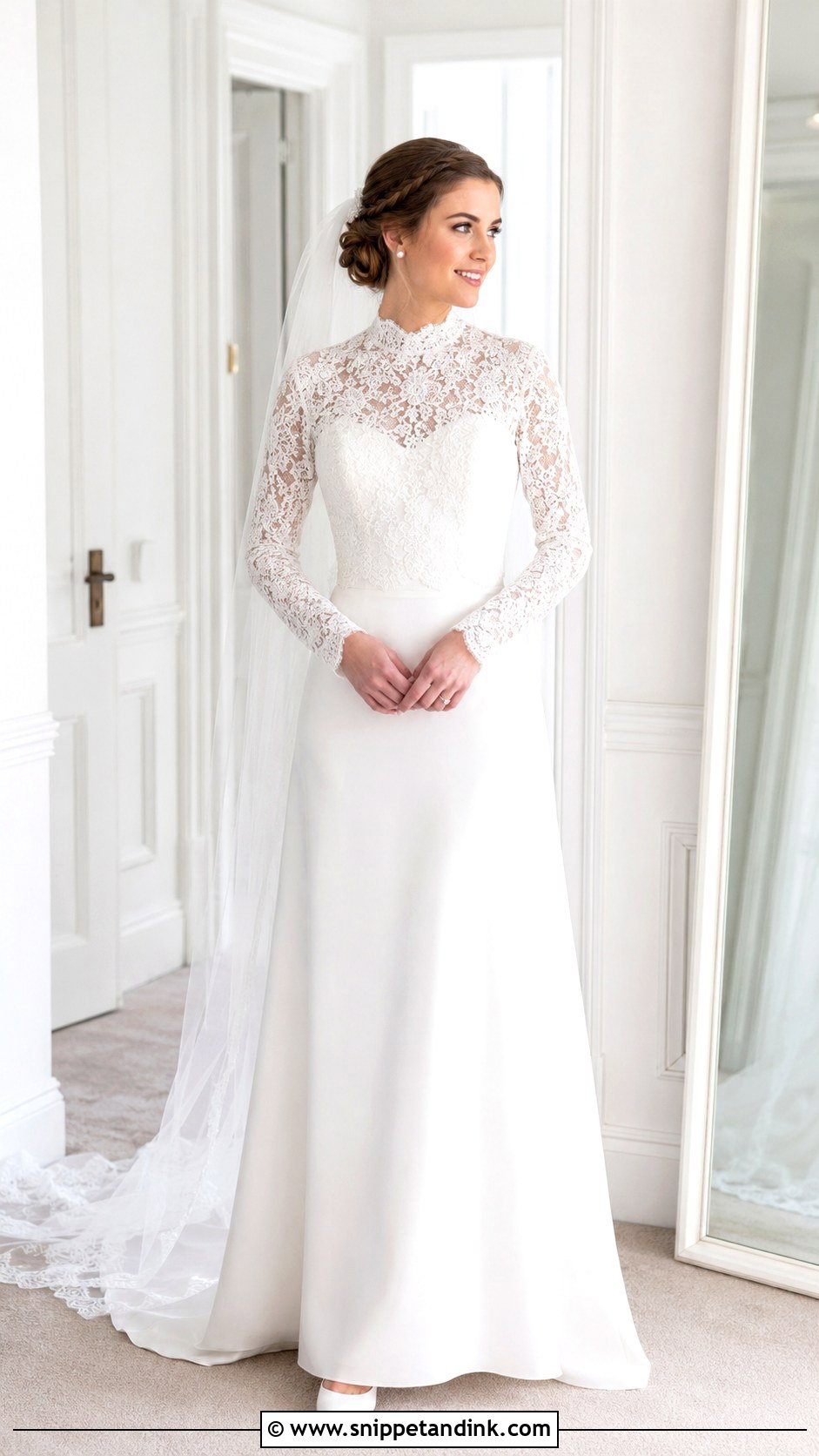 High Neck Lace Wedding Dress - Snippet and Ink - 20 Beautiful Lace Styles for Wedding