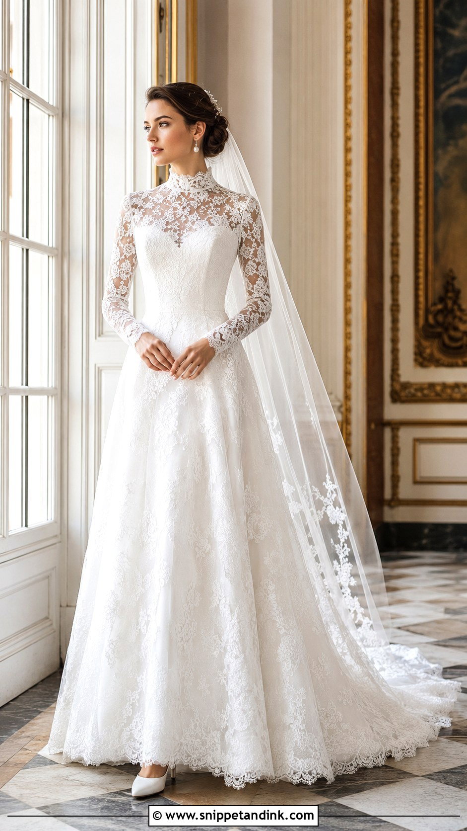 High Neck Lace Wedding Dress - Snippet and Ink - 20 Beautiful Wedding Dresses Fairytale