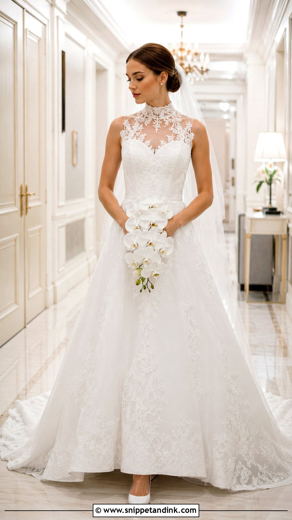 High Neck Lace Wedding Dress - Snippet and Ink - 20 Big Lace Wedding Dress Ideas