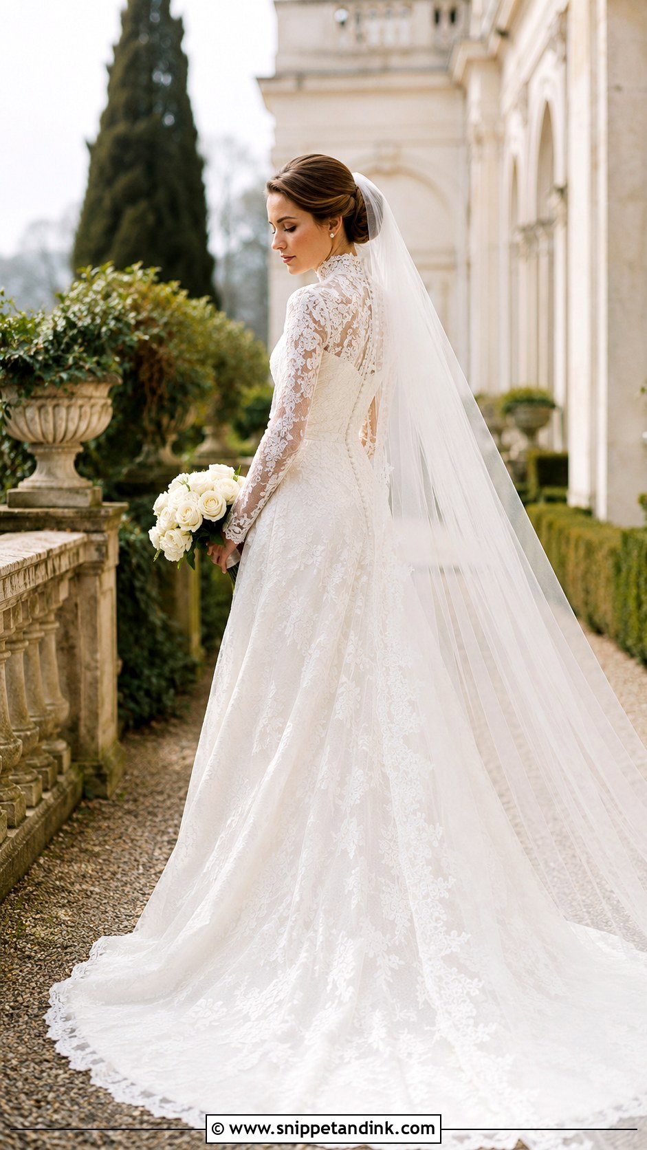 High Neck Lace Wedding Dress - Snippet and Ink - 20 Boujee Wedding Dress Ideas