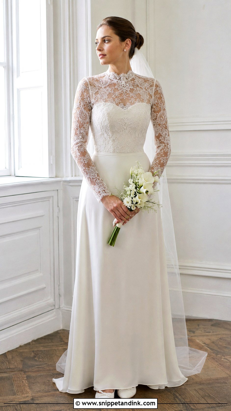 High Neck Lace Wedding Dress - Snippet and Ink - 20 Budget Wedding Dress Ideas