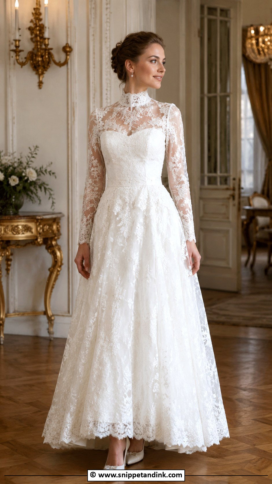 High Neck Lace Wedding Dress - Snippet and Ink - 30 Fairy Tale Wedding Dress Ideas