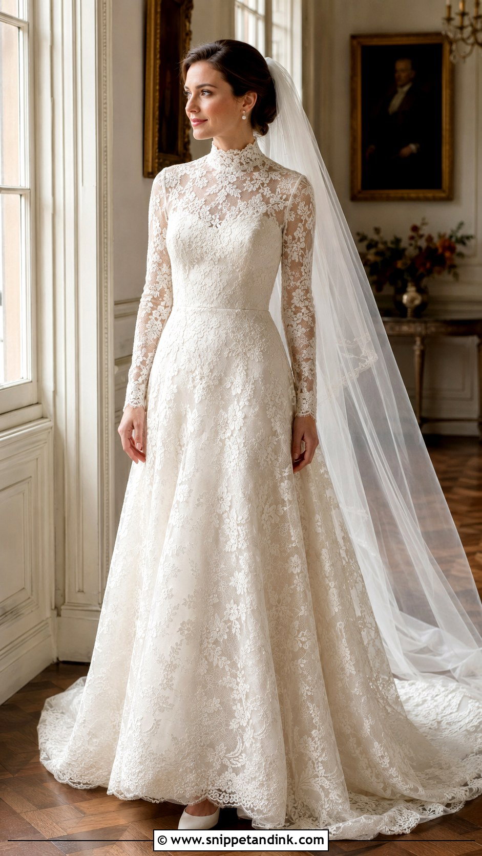 High Neck Lace Wedding Dress - Snippet and Ink - 20 Classical Wedding Dress Ideas