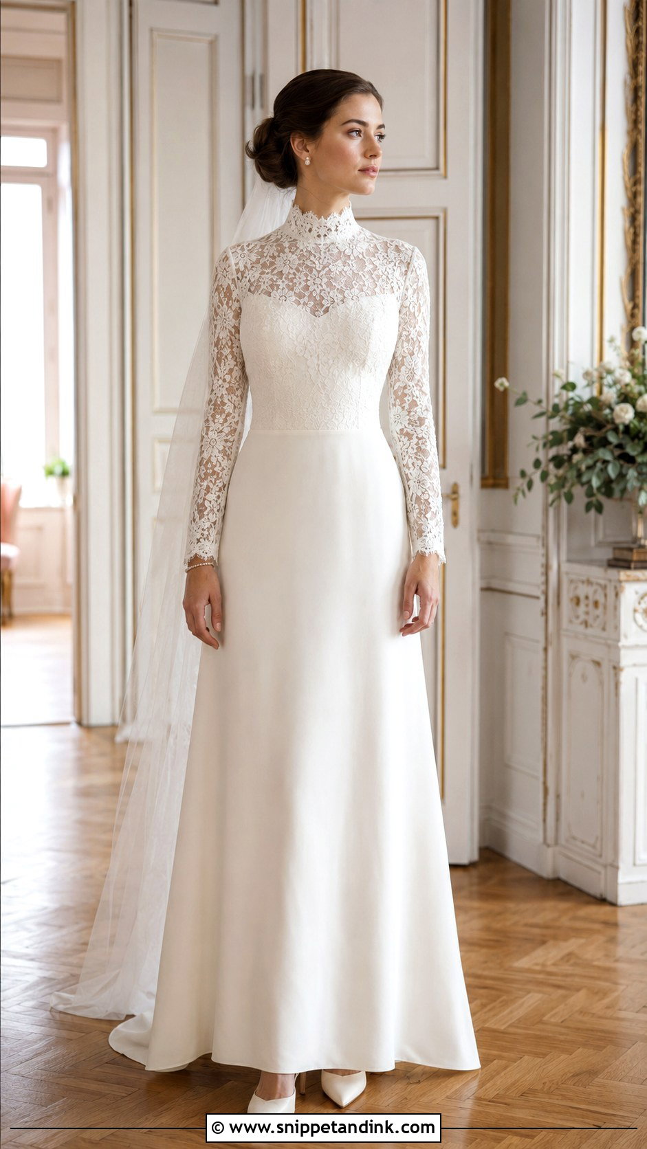 High Neck Lace Wedding Dress - Snippet and Ink - 20 Easy Wedding Dress Ideas