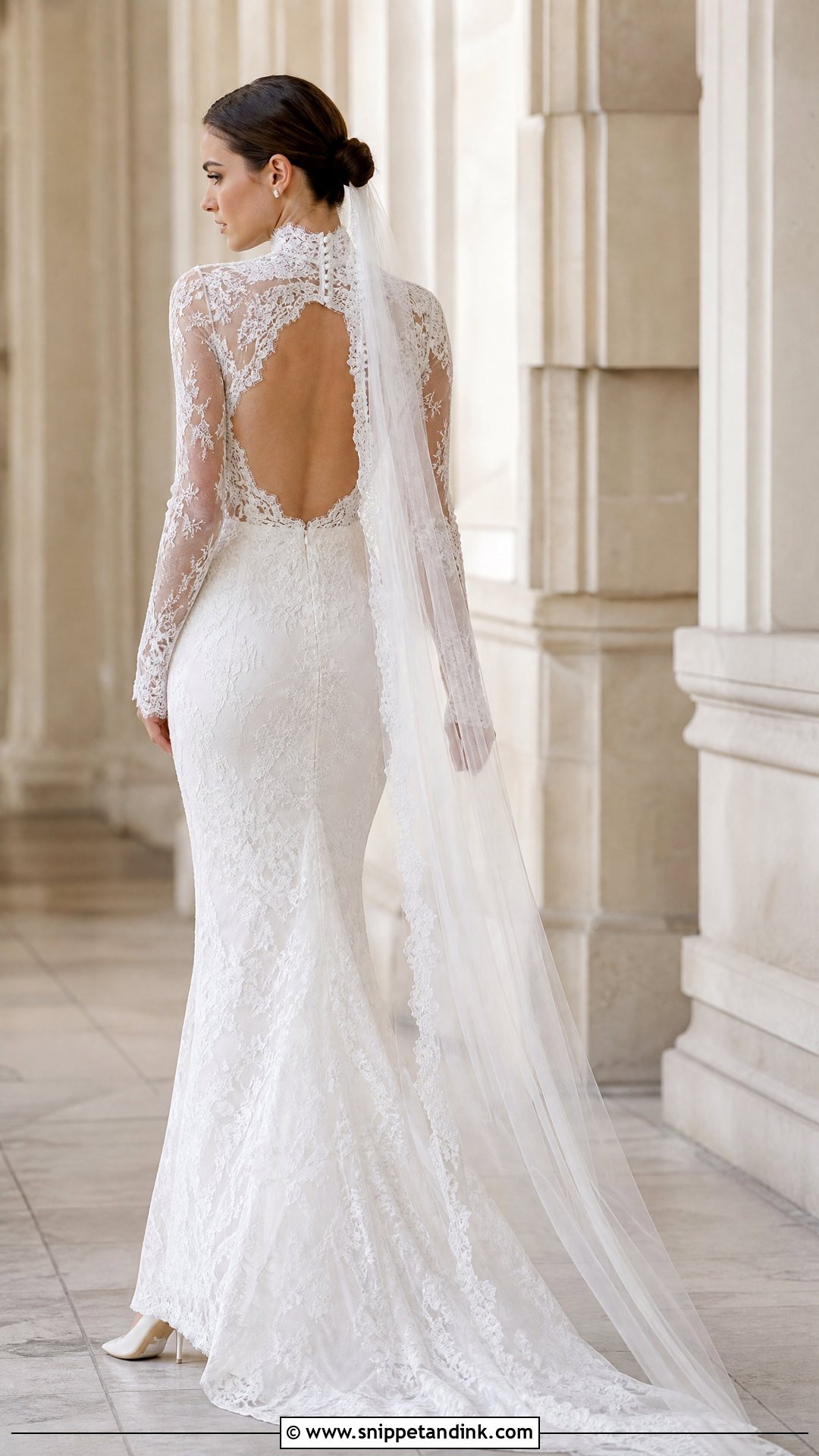 High Neck Lace Wedding Dress - Snippet and Ink - 20 Haley Bieber Wedding Dress Ideas