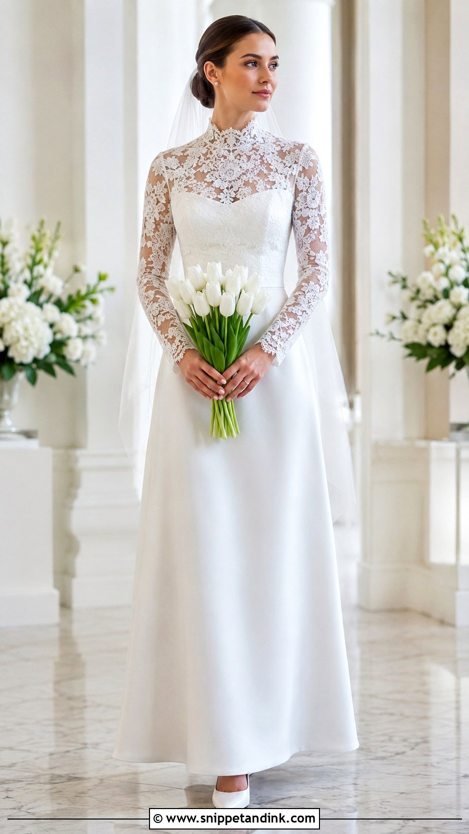 High Neck Lace Wedding Dress - Snippet and Ink - 20 Lacey Wedding Dress Ideas