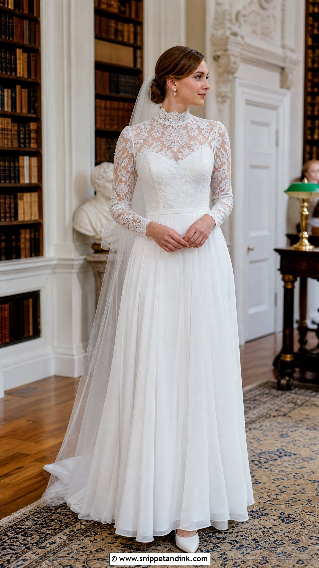 High Neck Lace Wedding Dress - Snippet and Ink - 20 Romantic Fairytale Wedding Dresses