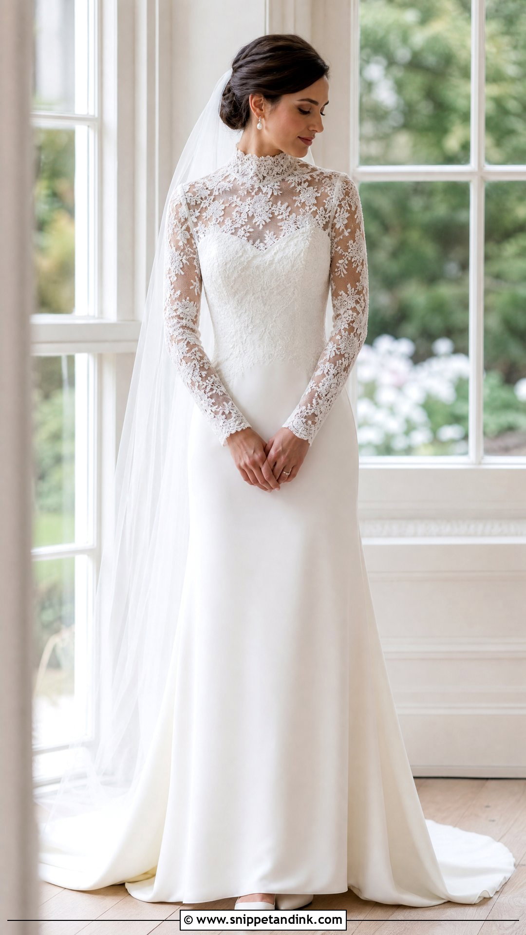 High Neck Lace Wedding Dress - Snippet and Ink - 20 Sew Wedding Dress Ideas