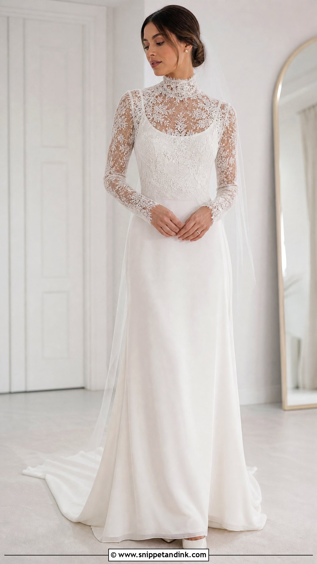 High Neck Lace Wedding Dress - Snippet and Ink - 20 Sewing Wedding Dress Ideas