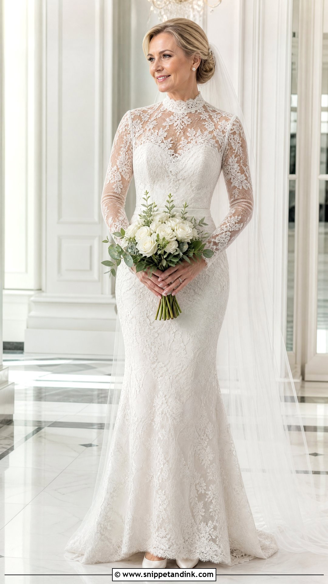 High Neck Lace Wedding Dress - Snippet and Ink - 20 Wedding Dress for 50 Year Old Bride Ideas