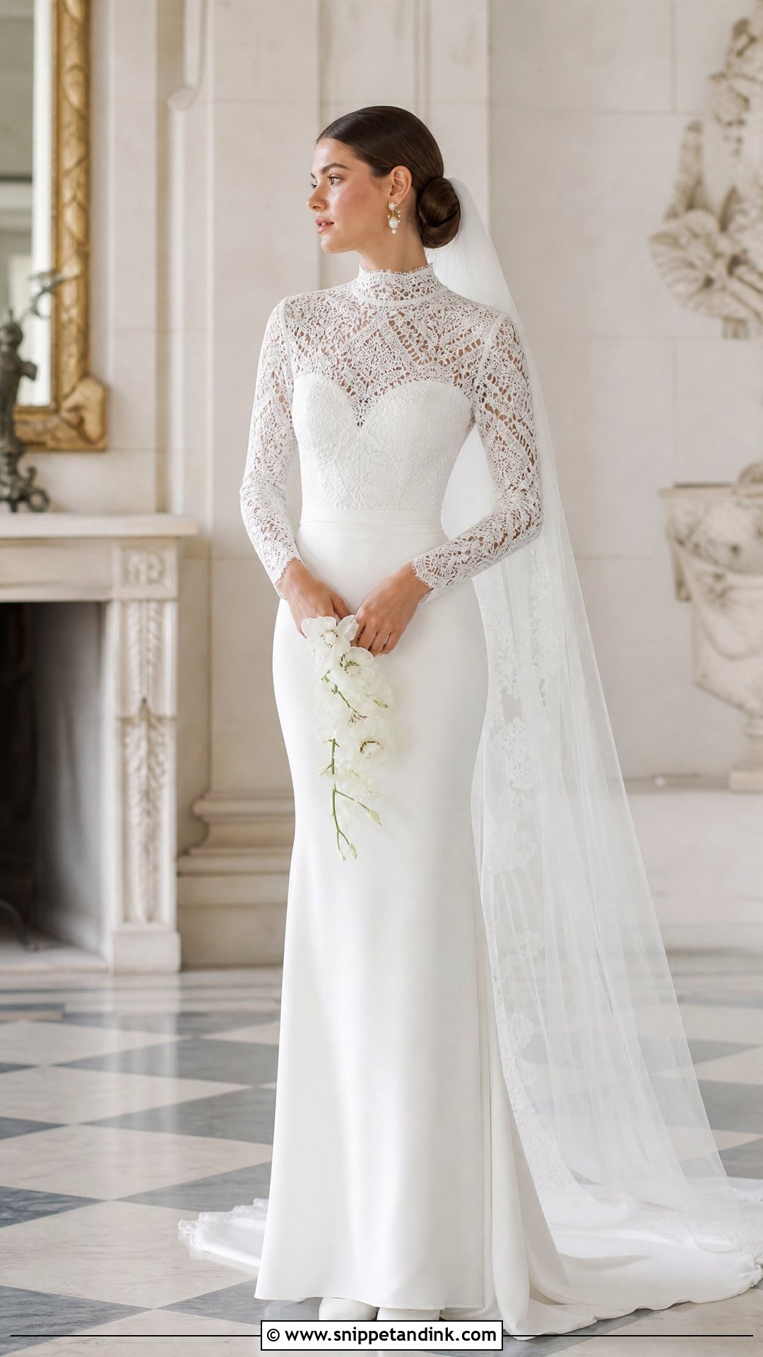 High Neck Lace Wedding Dress - Snippet and Ink - 20 Wedding Lace Styles