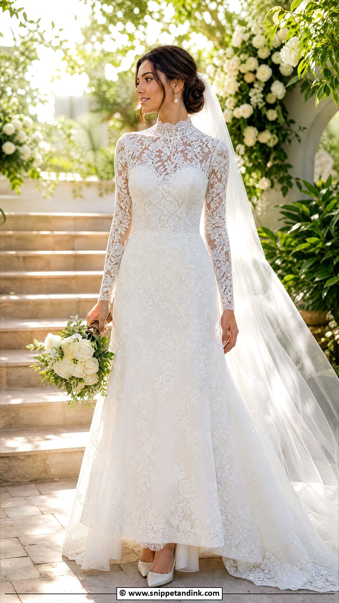 High Neck Lace Wedding Dress - Snippet and Ink - 35 High Neck Wedding Dress Ideas