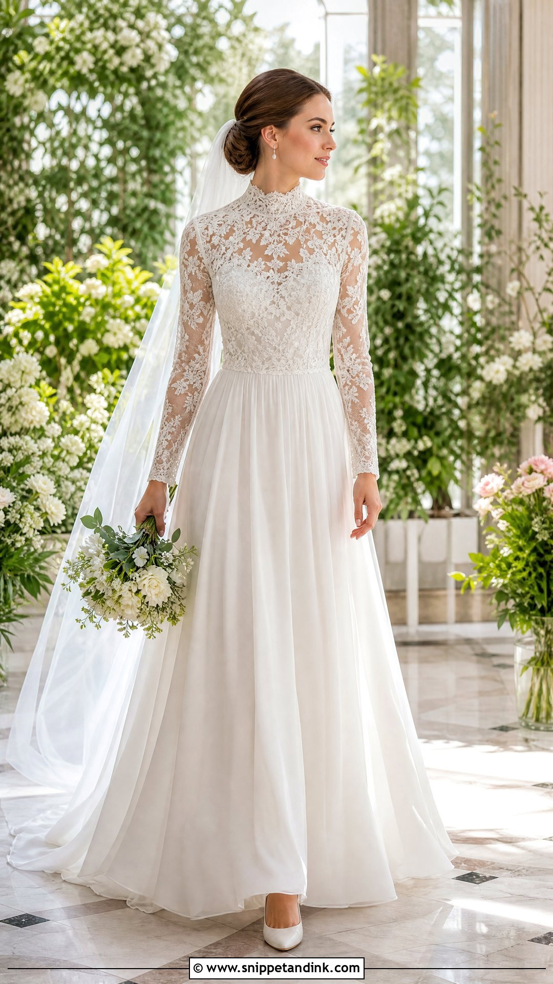 High Neck Lace Wedding Dress - Snippet and Ink - 20 Neck Wedding Dress Ideas
