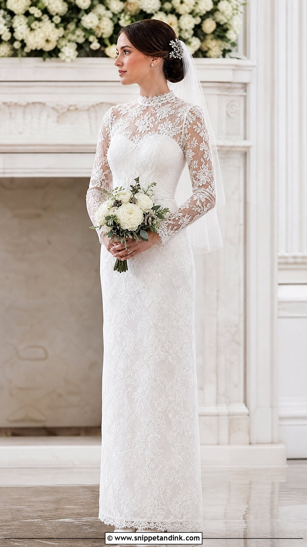 High Neck Lace Wedding Dress No Train - Snippet and Ink - 20 Wedding Dress No Train Ideas