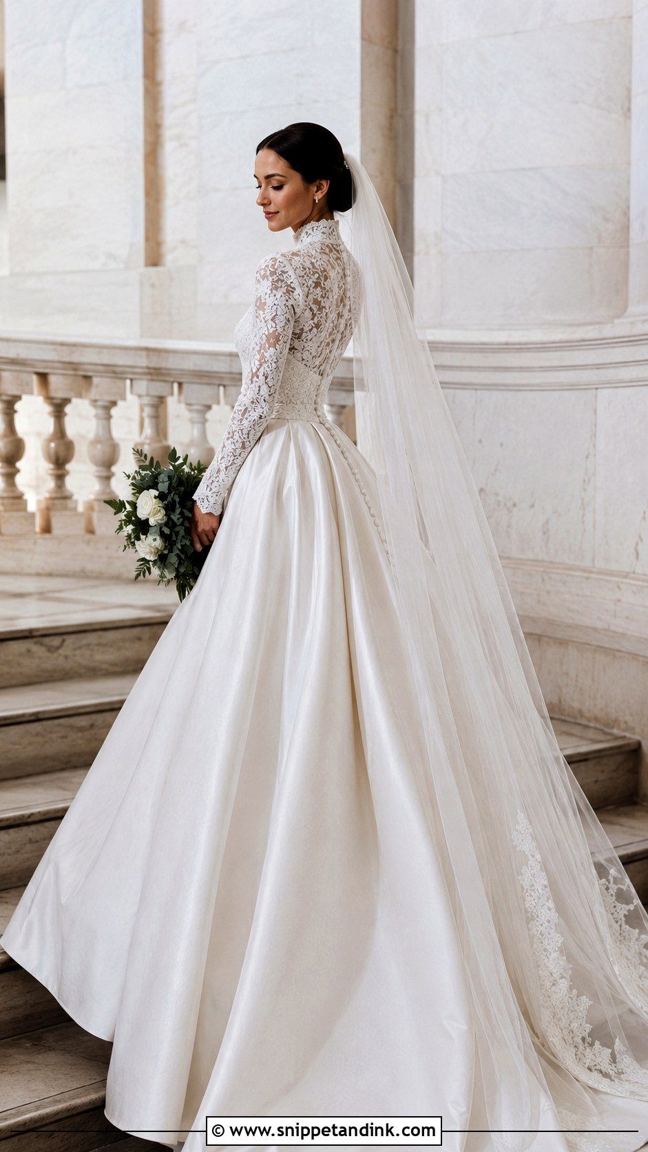High Neck Long Sleeve Ball Gown Wedding Dress - Snippet and Ink - 25 Long Sleeve Ball Gown Wedding Dress Ideas