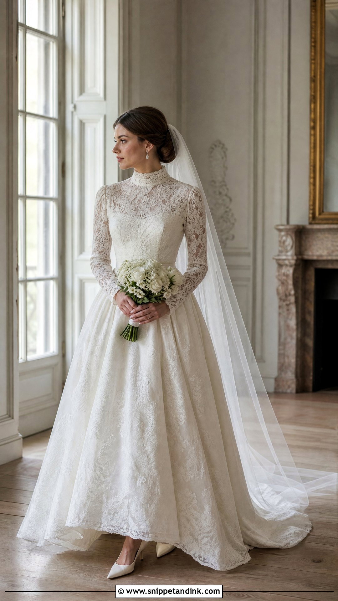 High Neck Long Sleeve Victorian Wedding Dress - Snippet and Ink - 25 High Neck Long Sleeve Wedding Dress Ideas