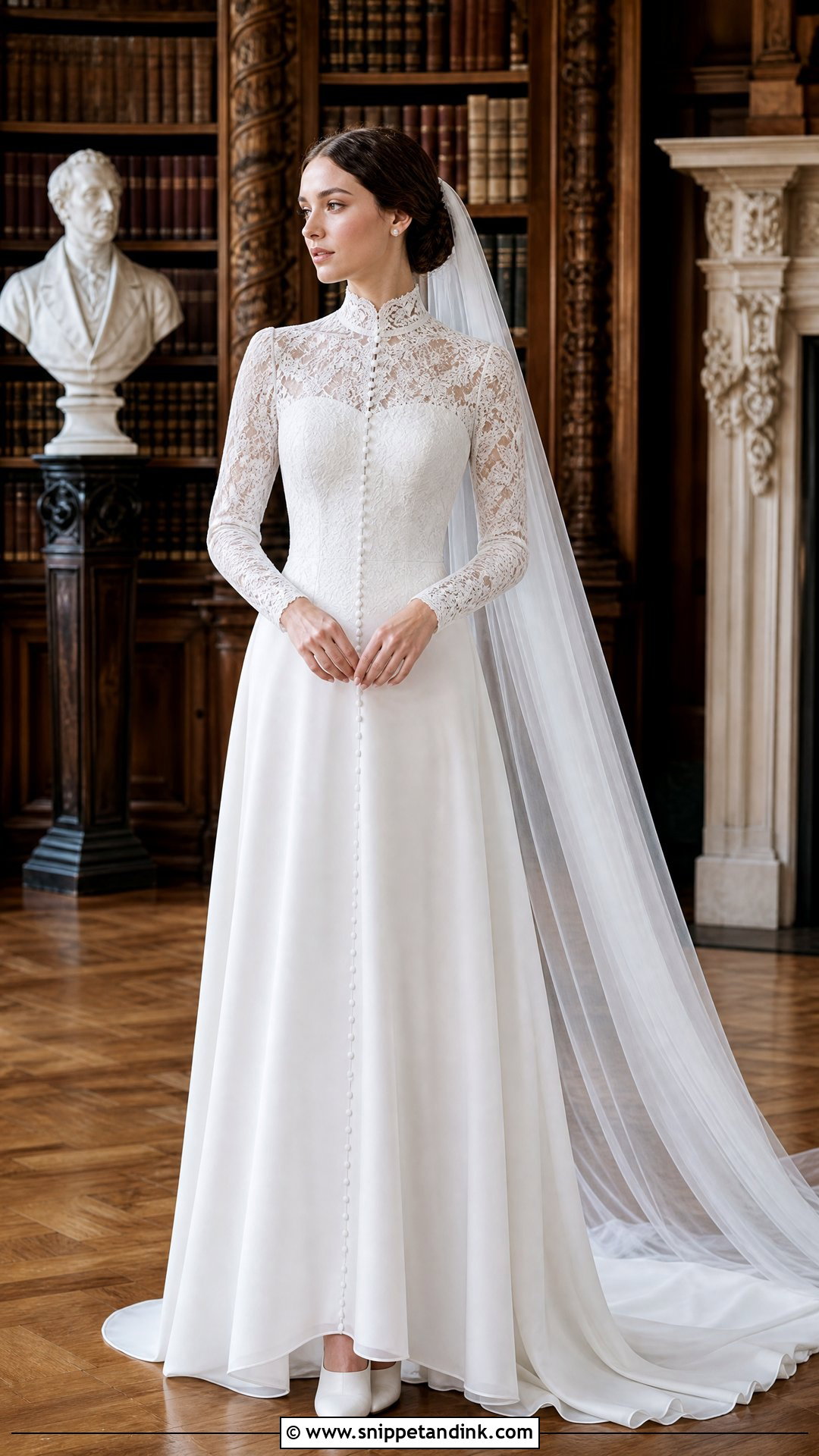 High Neck Long Sleeve Wedding Dress - Snippet and Ink - 20 Unique Wedding Dress Inspiration Ideas