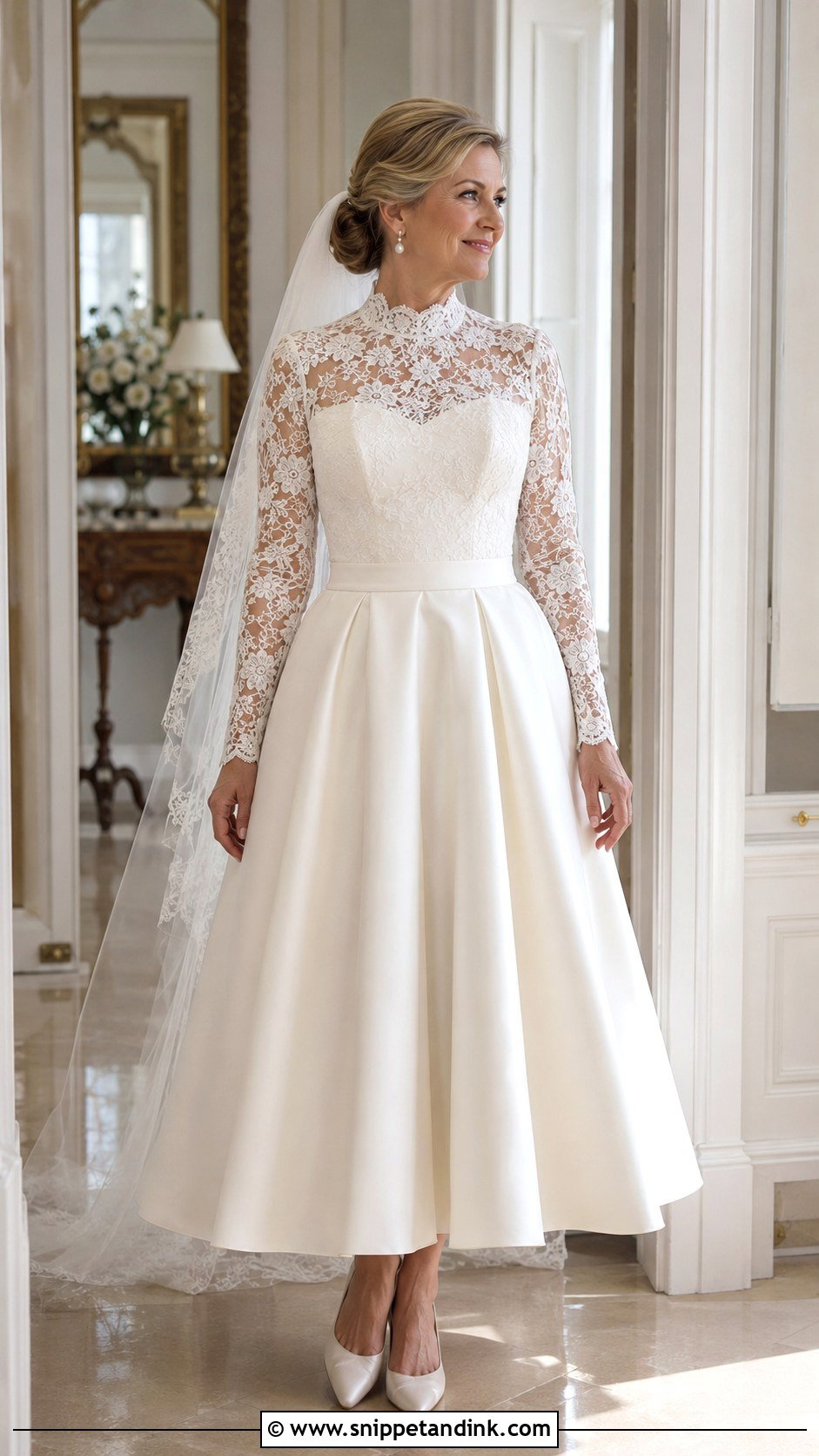 High Neck Long Sleeve Wedding Dress - Snippet and Ink - 20 Latest Wedding Dress Ideas