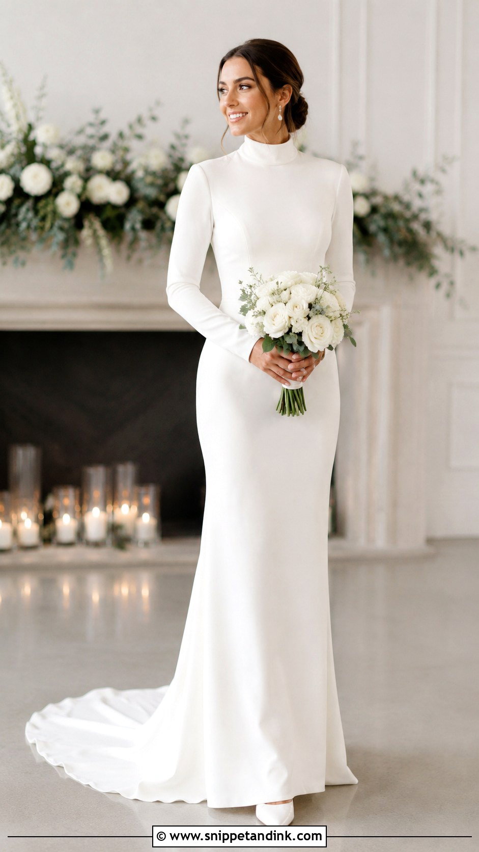 High Neck Long Sleeve Wedding Dress - Snippet and Ink - 25 High Neck Wedding Dresses