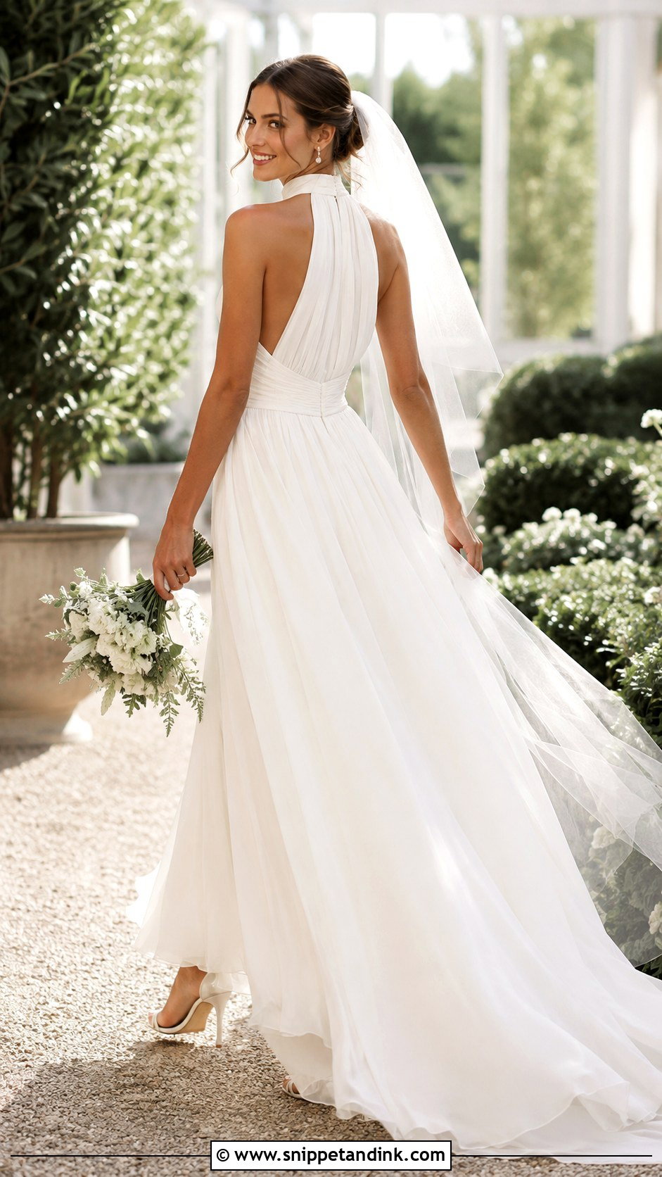 High Neck Low Back A Line Wedding Dress - Snippet and Ink - 20 High Neck Low Back Wedding Dress Ideas