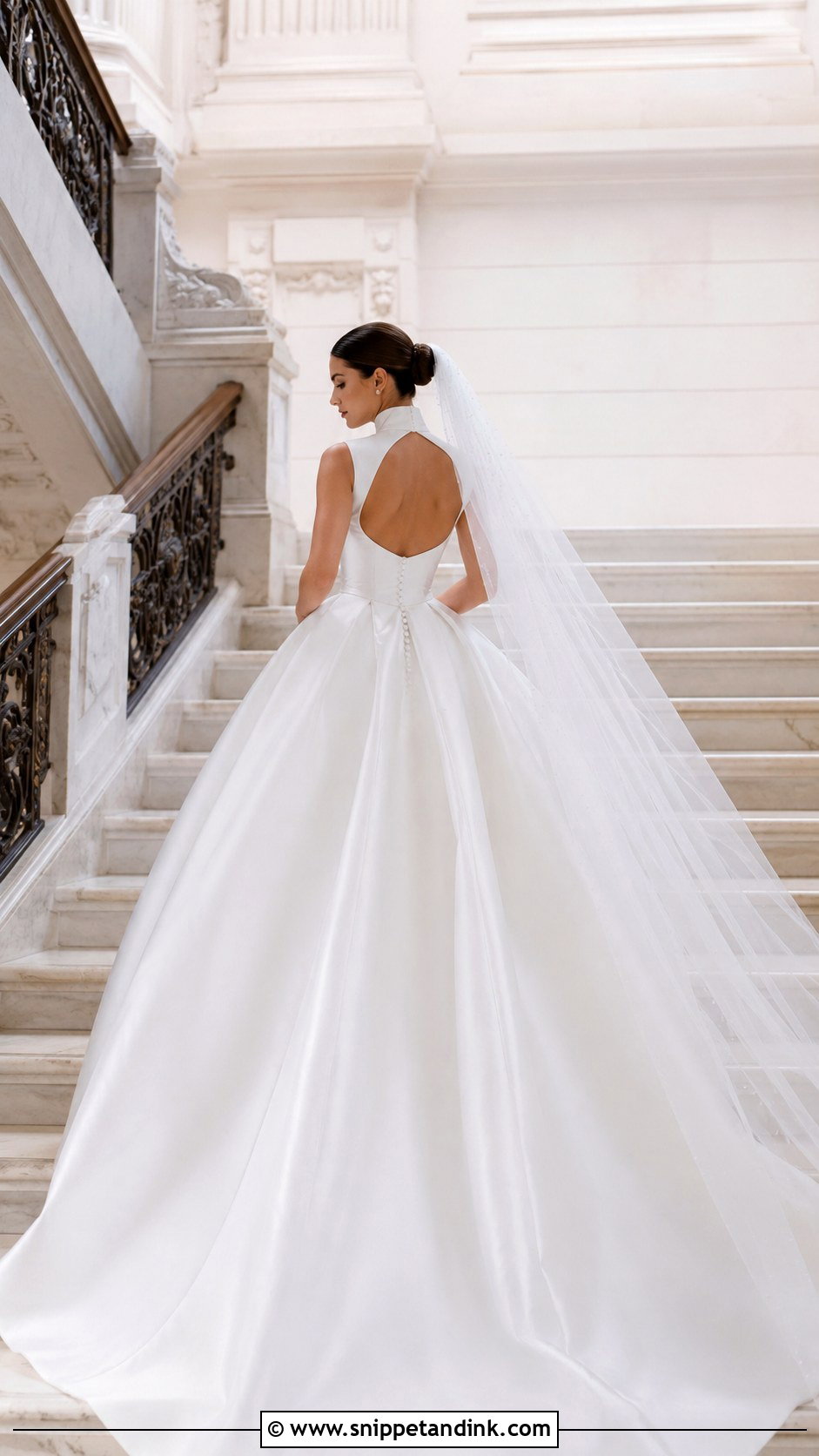 High Neck Low Back Ball Gown Wedding Dress - Snippet and Ink - 20 High Neck Low Back Wedding Dress Ideas