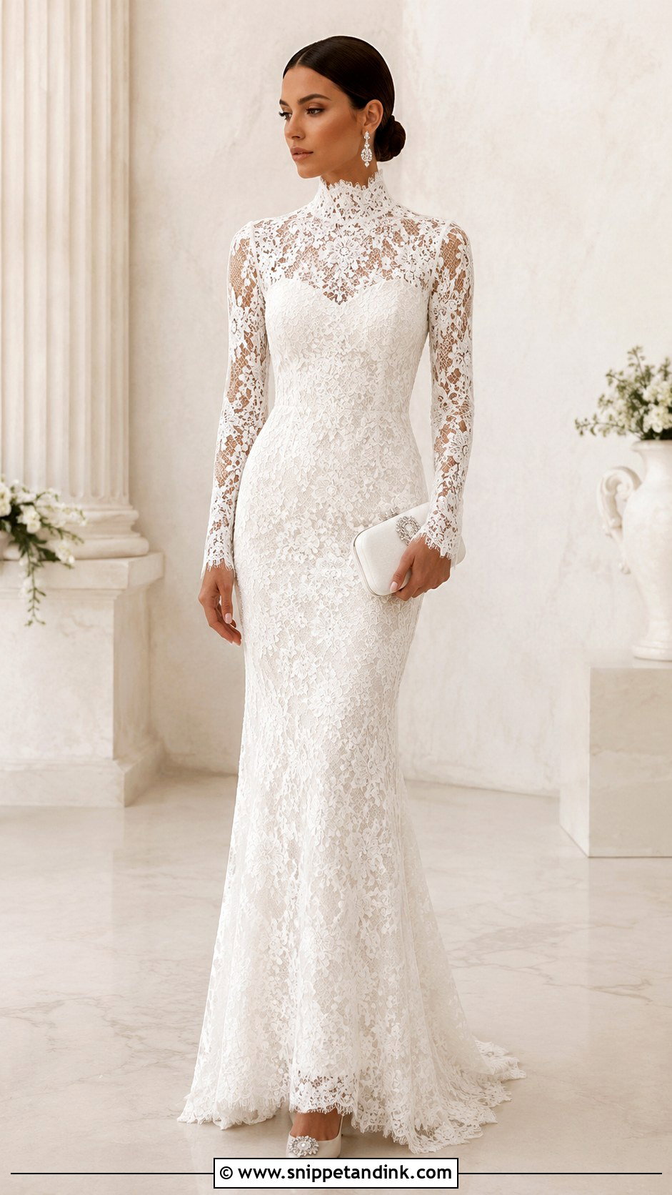 High Neck Mafia Wedding Dress - Snippet and Ink - 25 Mafia Wedding Dress Ideas