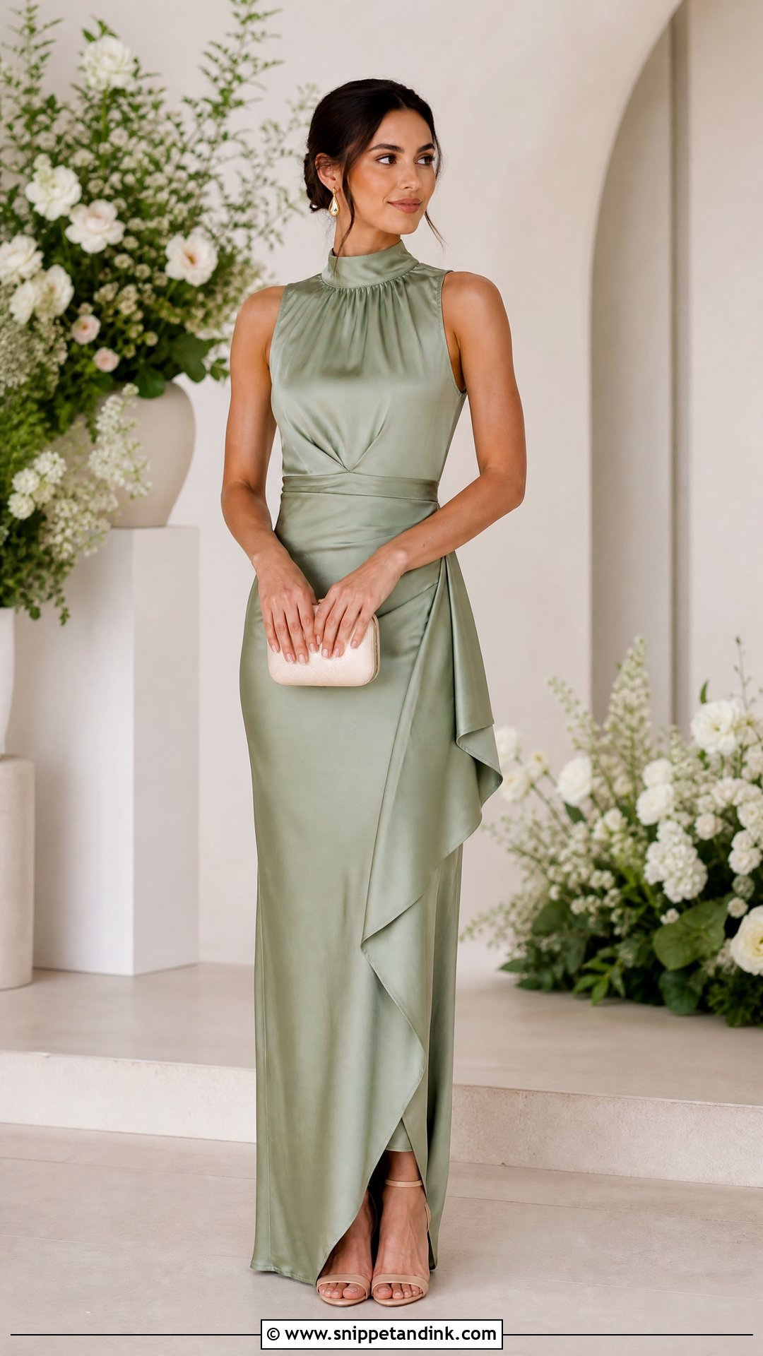High Neck Maid Of Honor Dress - Snippet and Ink - 25 Maid of Honor Outfit Ideas