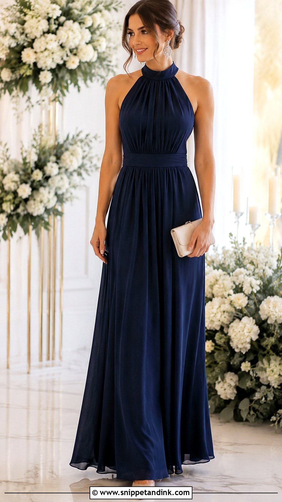 High Neck Maid Of Honor Gown - Snippet and Ink - 25 Elegant Maid of Honor Gown Ideas