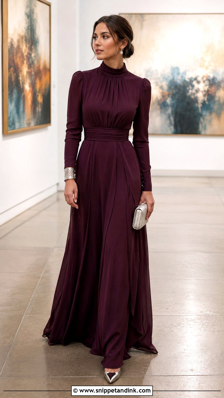 High Neck Maxi Wedding Outfit - Snippet and Ink - 20 Cute Wedding Outfits