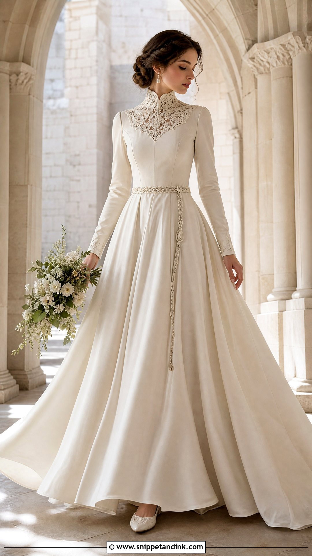 High Neck Medieval Fantasy Wedding Dress - Snippet and Ink - 25 Medieval Fantasy Wedding Dress Ideas