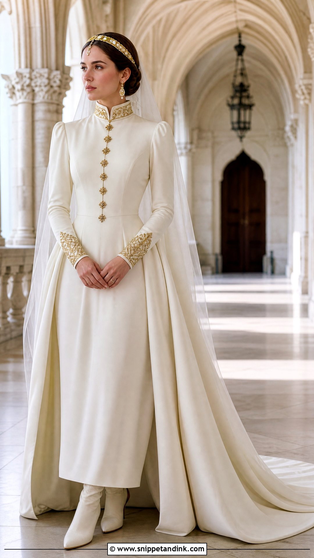 High Neck Medieval Queen Wedding Dress - Snippet and Ink - 20 Medieval Queen Wedding Dress Ideas