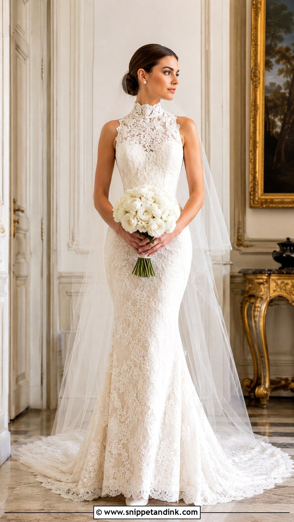 High Neck Mermaid Bridal Gown - Snippet and Ink - 20 Mermaid Bridal Gowns