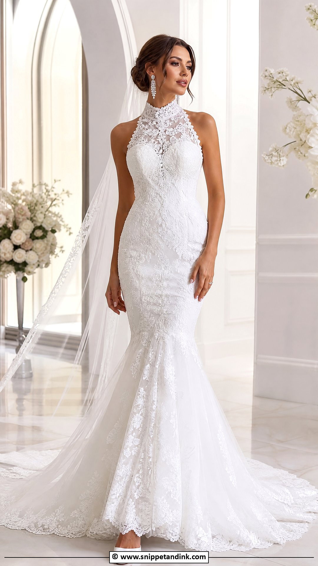 High Neck Mermaid Wedding Dress - Snippet and Ink - 35 High Neck Wedding Dress Ideas