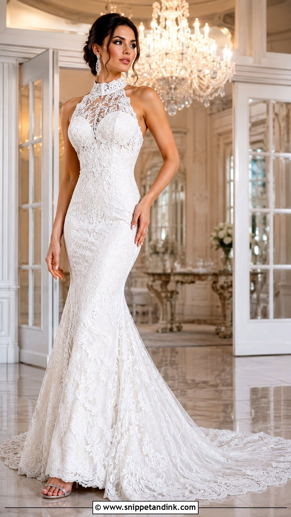 High Neck Mermaid Wedding Dress - Snippet and Ink - 25 High Neck Wedding Dresses