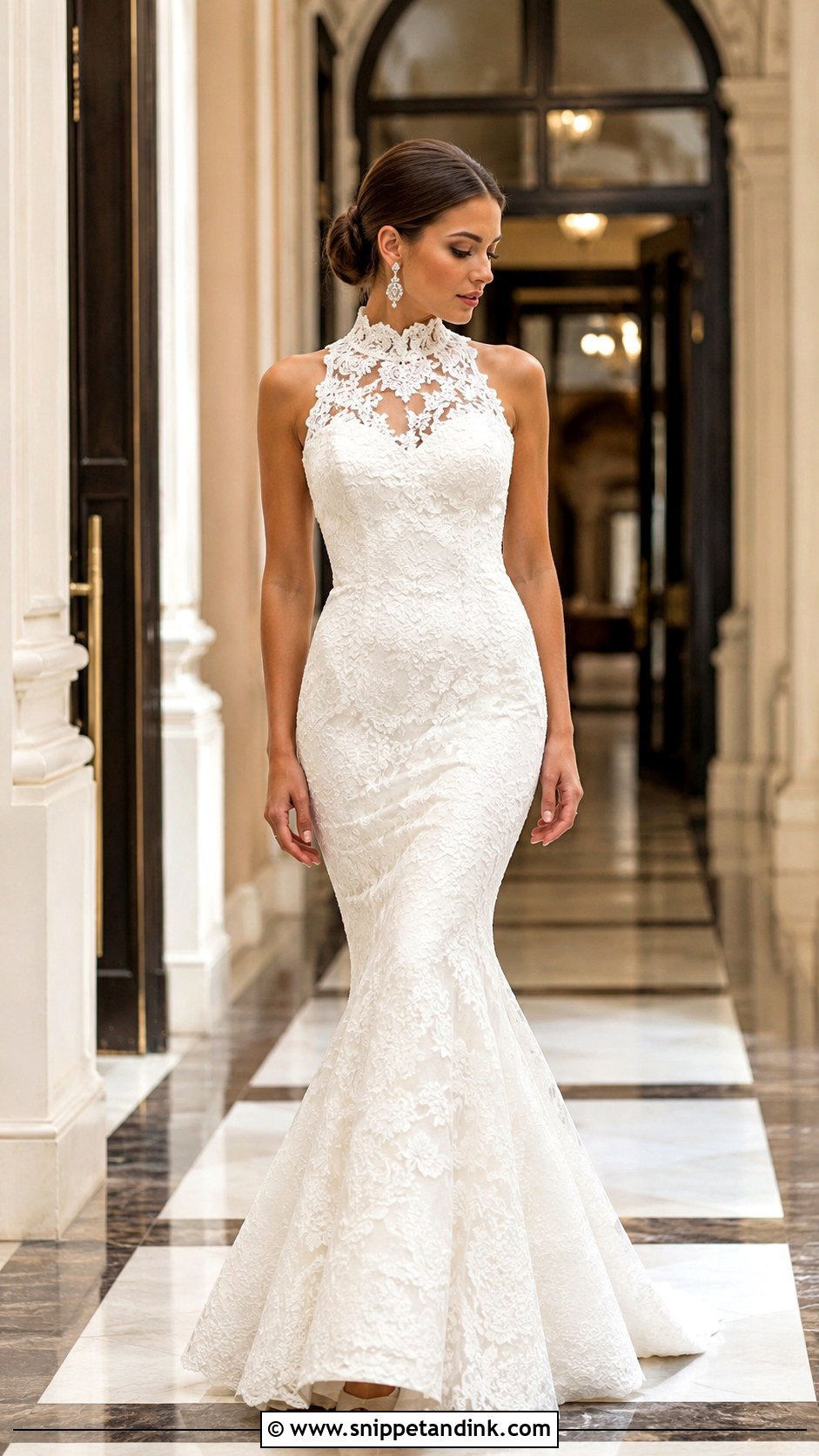 High Neck Mermaid Wedding Gown - Snippet and Ink - 25 Mermaid Wedding Gown Ideas