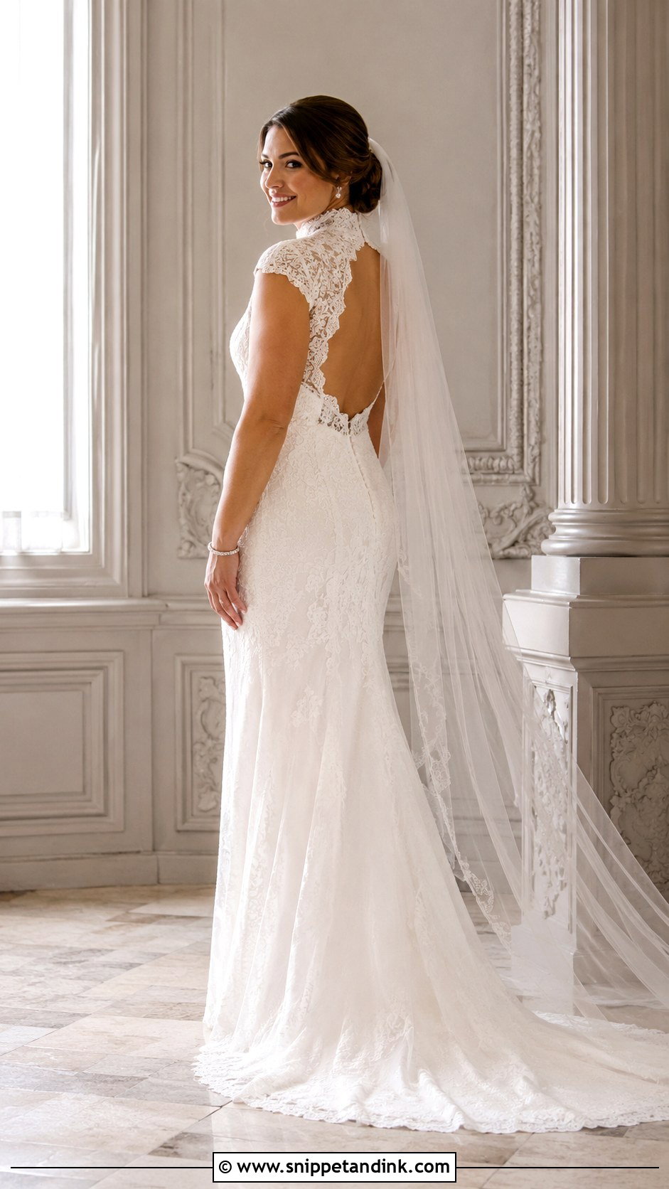 High Neck Midsize Wedding Dress - Snippet and Ink - 20 Midsize Wedding Dresses