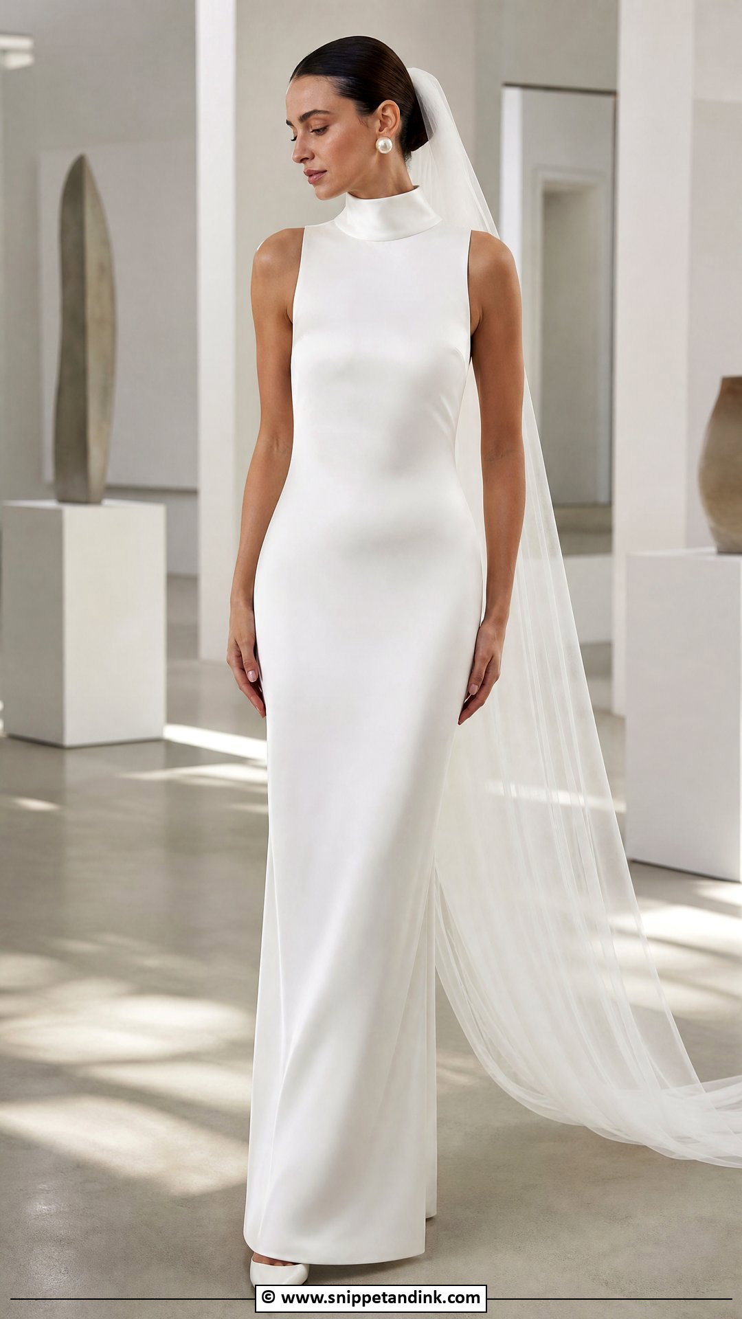 High Neck Minimalist Wedding Dress - Snippet and Ink - 35 High Neck Wedding Dress Ideas