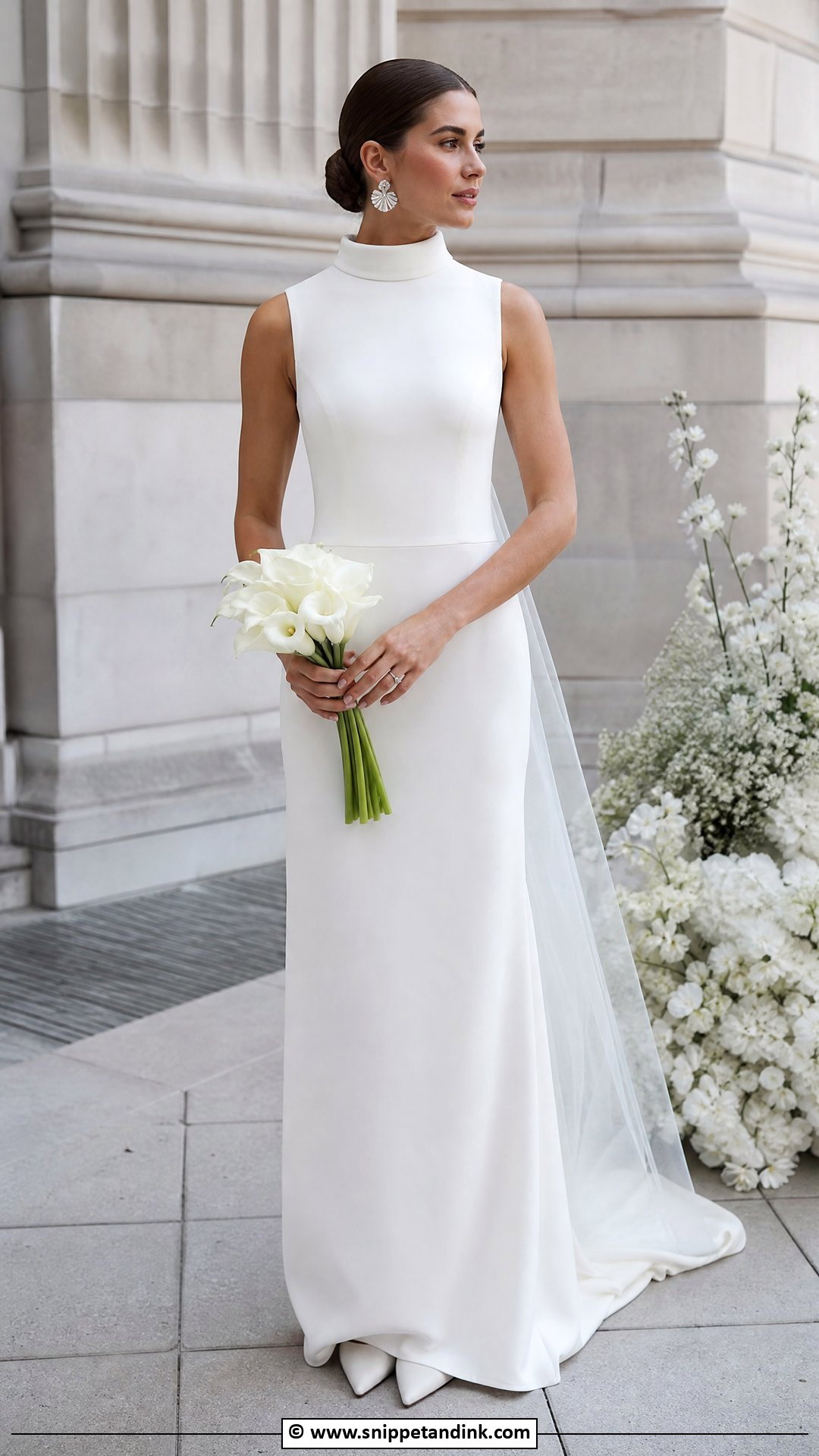 High Neck Mock Neck Wedding Dress - Snippet and Ink - 35 High Neck Wedding Dress Ideas