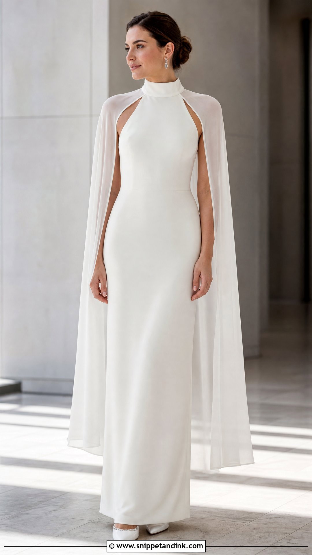 High Neck Modern Wedding Dress - Snippet and Ink - 20 Wedding Dress Without Train Ideas